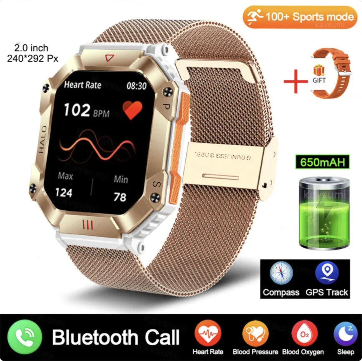 New Women's Android GPS Fitness Smartwatch WEM Support (www.WEM.support)