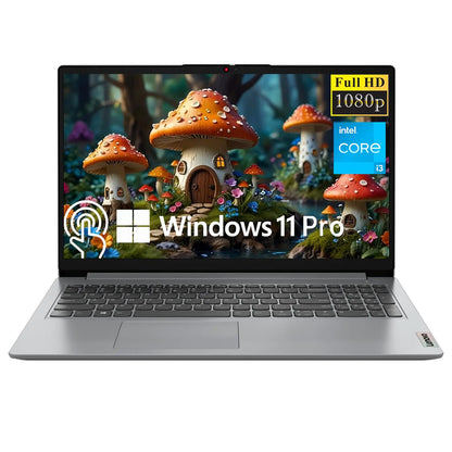 Lenovo Ideapad 1i 15.6" FHD Touchscreen Laptop 15.6 Inch Business Laptop Intel Core i3-1215U 8GB RAM 256GB SSD Intel UHD Graphics WiFi 6 Windows 11 Pro - Cloud Gray