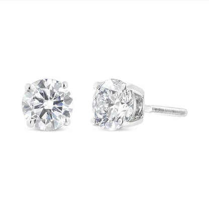 18K White Gold 1-1/2 Cttw Round Brilliant-Cut Diamond Classic 4-Prong Stud Earrings with Screw Backs (G-H Color, VS1-VS2 Clarity) WEM Support (www.WEM.support)