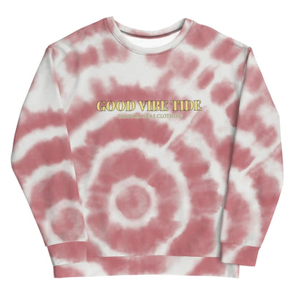 Red Tie-Dye Vibe Tropical Sweatshirt WEM Support (www.WEM.support)