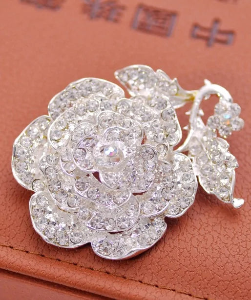 Pearly Flower Swath Brooch WEM Support (www.WEM.support)