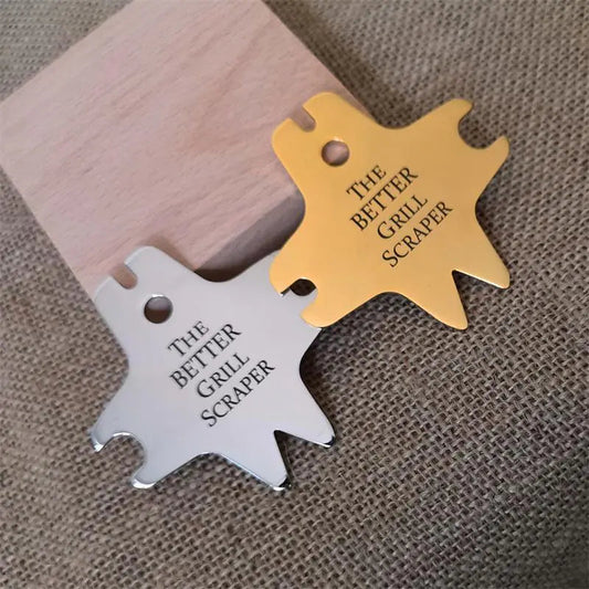 Stainless steel barbecue scraper WEM Support (www.WEM.support)