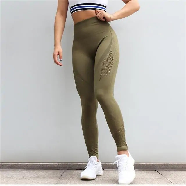 Nahtlose Mesh Flex Bauch Push-Up Leggings WEM Support (www.WEM.support)