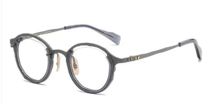 Pure Titanium Oval Glasses Frame with Myopia Lenses WEM Support (www.WEM.support)