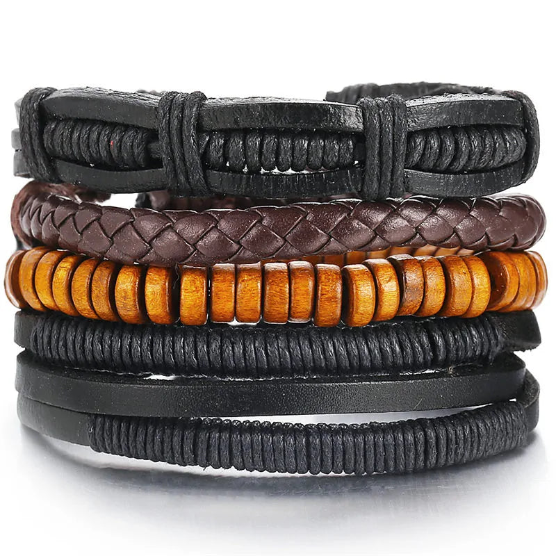 Multilayer Leather Bracelet WEM Support (www.WEM.support)