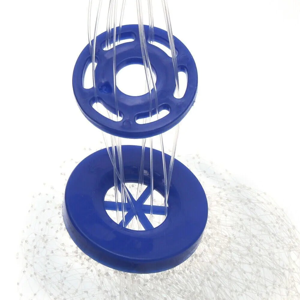 6/8/10/12/16FT Fishing Cast Net Bait Easy Throw Hand Cast Strong Nylon Mesh USA WEM Support (www.WEM.support)