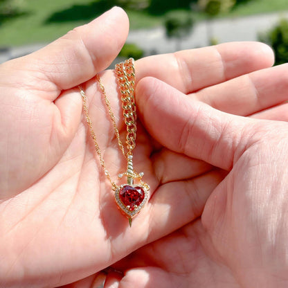 Red Heart Necklace HejK.com