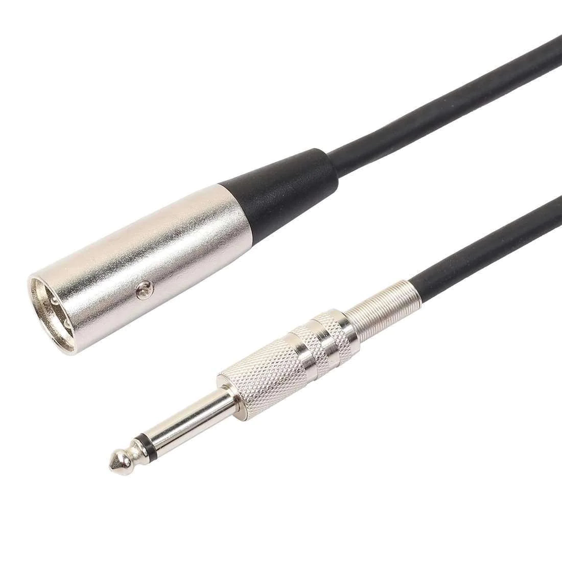 XLR 3-Pin Male To 1/4" Plug TS Microphone Mono Cable Unbalanced Shielded Audio WEM Support (www.WEM.support)