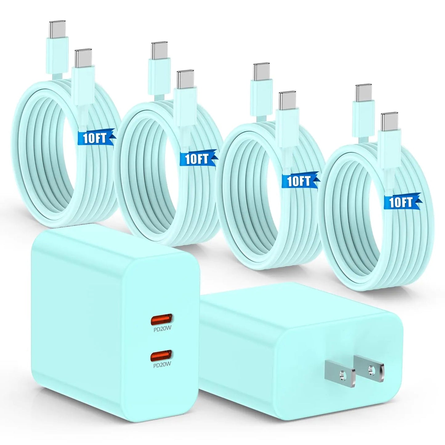 40W Fast Charger for iPhone 16 15 Pro Max Charger Fast Charging,2Pack Dual Port USB C Charging Block with 4Pack 6FT USB C to USB-C Charger Cord for iPhone 16 15 Plus/16 15 Pro Max/iPad Pro/Samsung S24 HejK.com