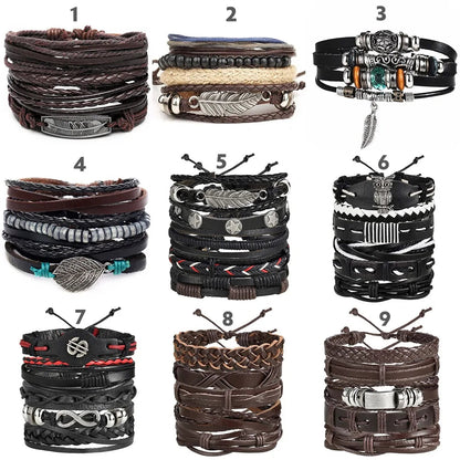 Multilayer Leather Bracelet WEM Support (www.WEM.support)