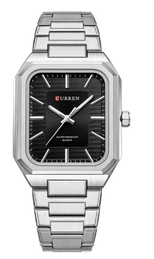 Men's Steel Band Square Quartz Watch WEM Support (www.WEM.support)