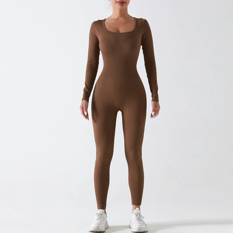 Seamless Yoga Jumpsuit Long Sleeve WEM Support (www.WEM.support)