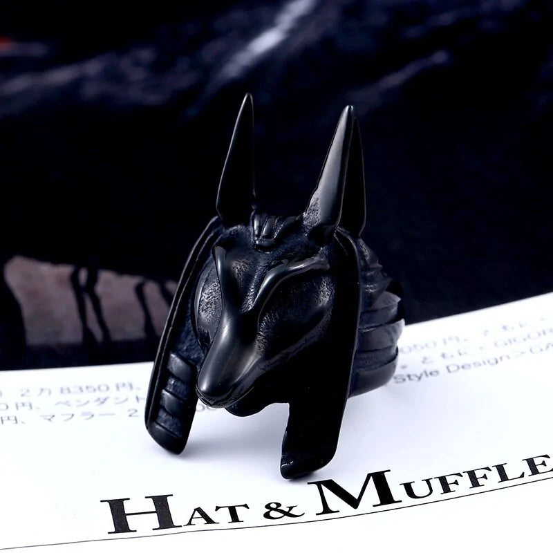 Old Egypt Ring God Style Jackal Head Amulet WEM Support (www.WEM.support)