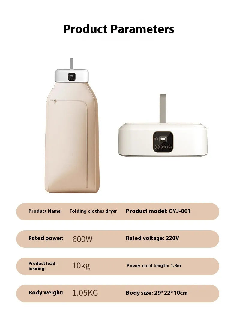 Portable Mini Foldable Travel Dryer WEM Support (www.WEM.support)