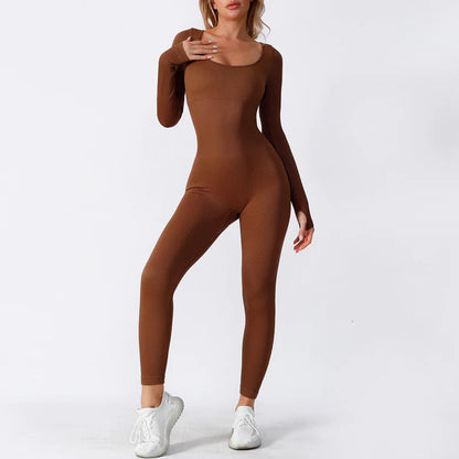 Seamless Yoga Jumpsuit Long Sleeve WEM Support (www.WEM.support)