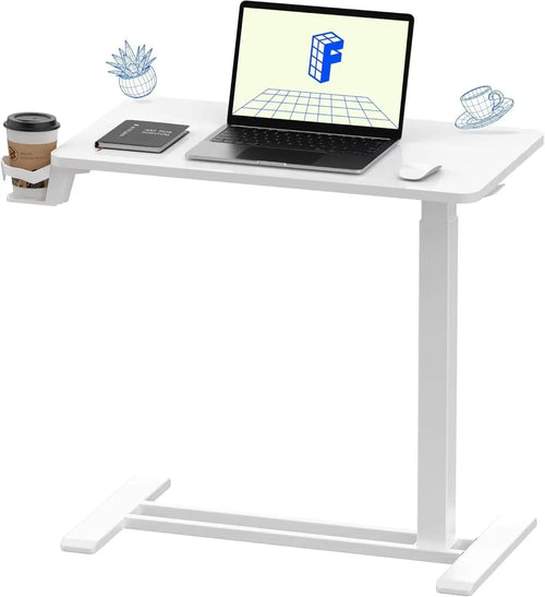 Standing Scroll Table With Hidden Wheels Side Table Height-adjustable Bed Table WEM Support (www.WEM.support)
