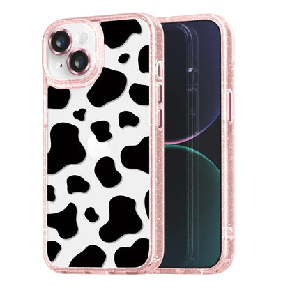 Compatible for iPhone 13 Pro Max Case Cute Aesthetic - Glitter Pink Phone Case with Camera Protector - Girly Strawberry Pattern Print Cover Design for Woman Girl 6.7"