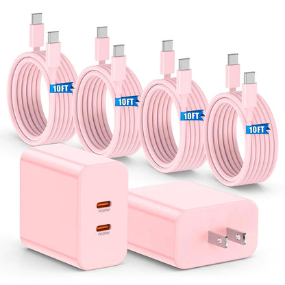40W Fast Charger for iPhone 16 15 Pro Max Charger Fast Charging,2Pack Dual Port USB C Charging Block with 4Pack 6FT USB C to USB-C Charger Cord for iPhone 16 15 Plus/16 15 Pro Max/iPad Pro/Samsung S24 HejK.com