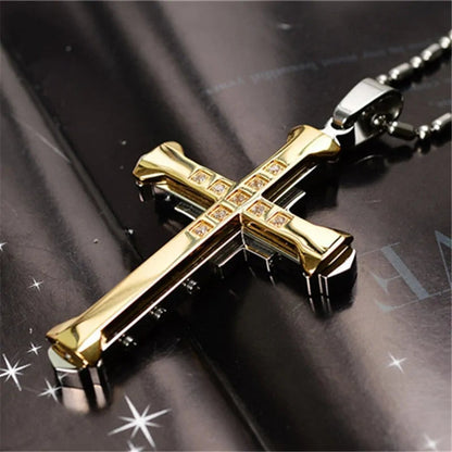 Metal Punk Cross Pendant Necklace WEM Support (www.WEM.support)