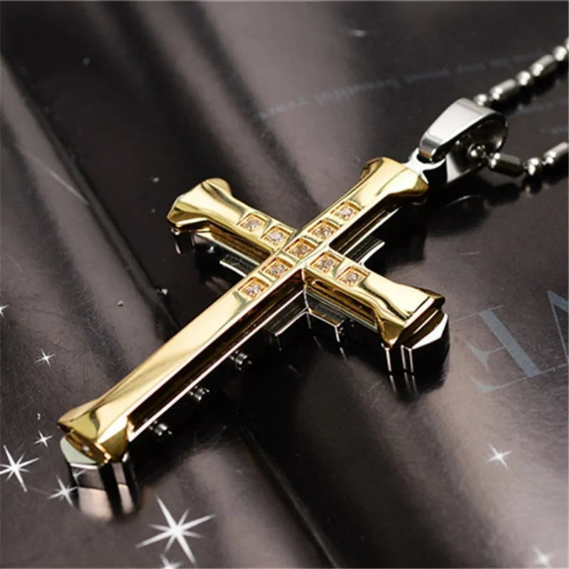Metal Punk Cross Pendant Necklace WEM Support (www.WEM.support)