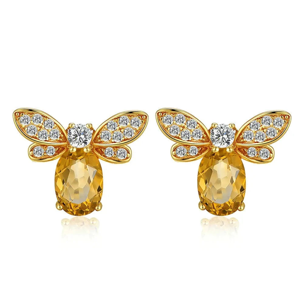 Big Crystal Bee Earrings WEM Support (www.WEM.support)