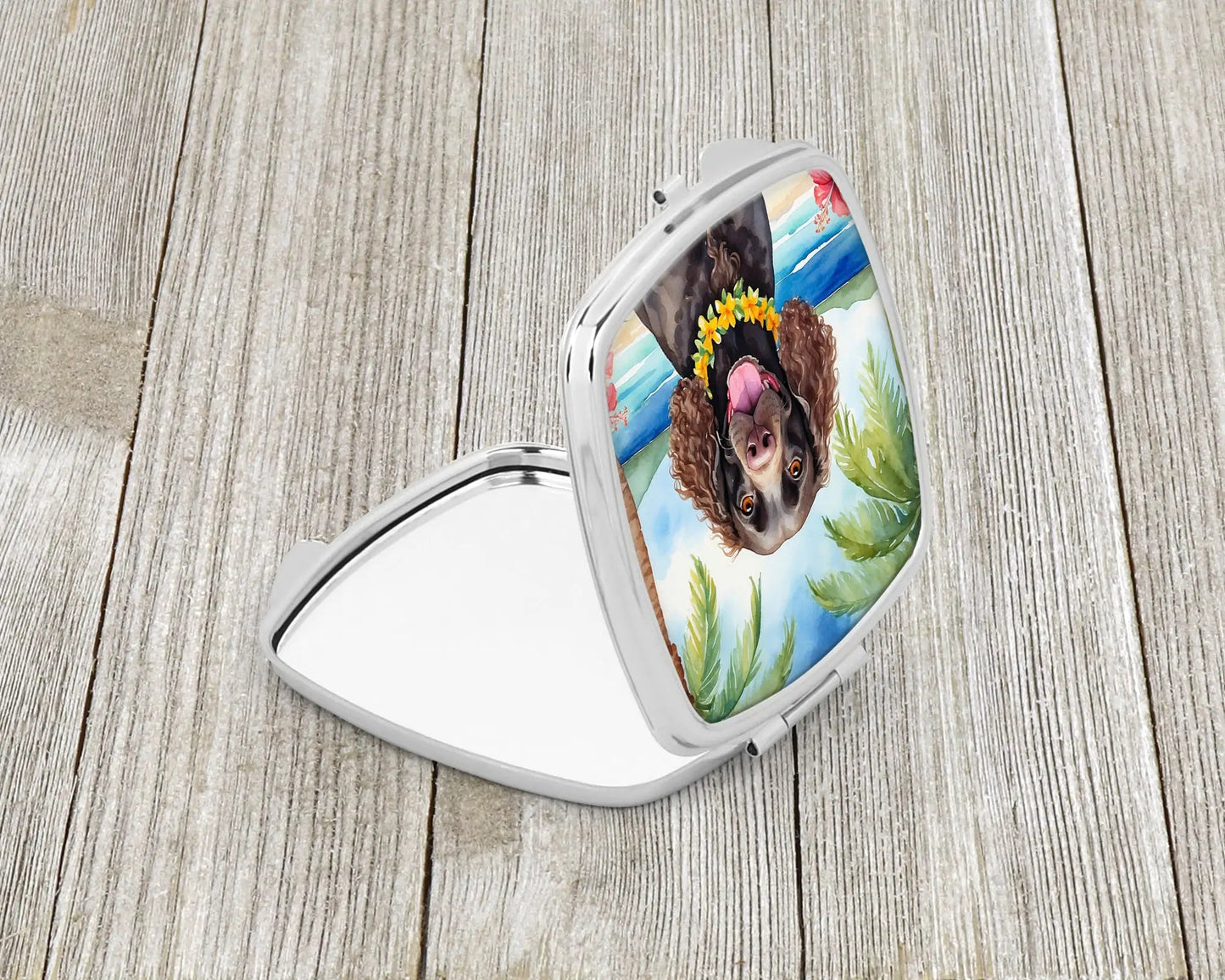 American Water Spaniel Luau Compact Mirror WEM Support (www.WEM.support)