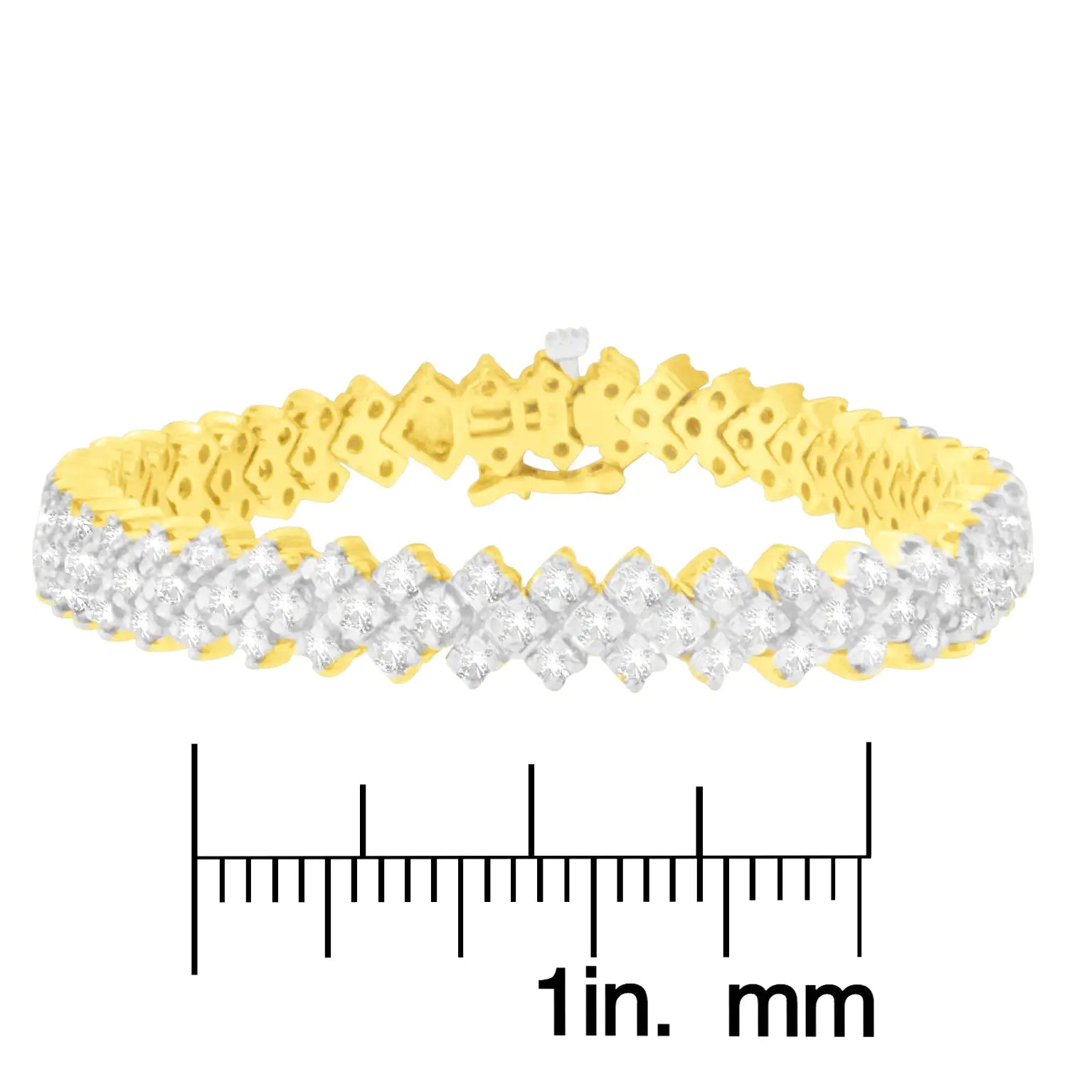 Pulseira de Diamantes em Ouro Amarelo 14K (4.00 cttw, Cor I-J, Clareza I1-I2) WEM Support (www.WEM.support)