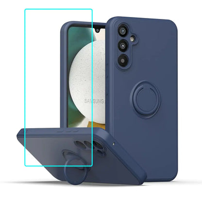 for Gabb Phone 4 Pro 5G Case with Screen Protector,for Bark Phone A15 Phone Case Ring Kickstand Slim Soft Silicone with Full Camera Protection Shockproof Cover for Gabb Phone 4 Pro 2024 Black