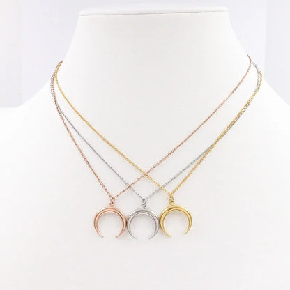 Moon Necklace Stainless Steel WEM Support (www.WEM.support)