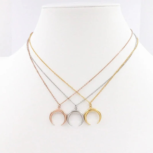 Moon Necklace Stainless Steel WEM Support (www.WEM.support)