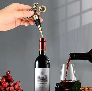 Retro Bronze Riding Motorcycle Wine Stopper WEM Support (www.WEM.support)