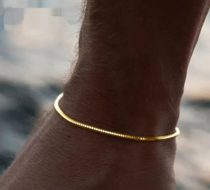 Stainless Steel Snake Bone Bracelet WEM Support (www.WEM.support)