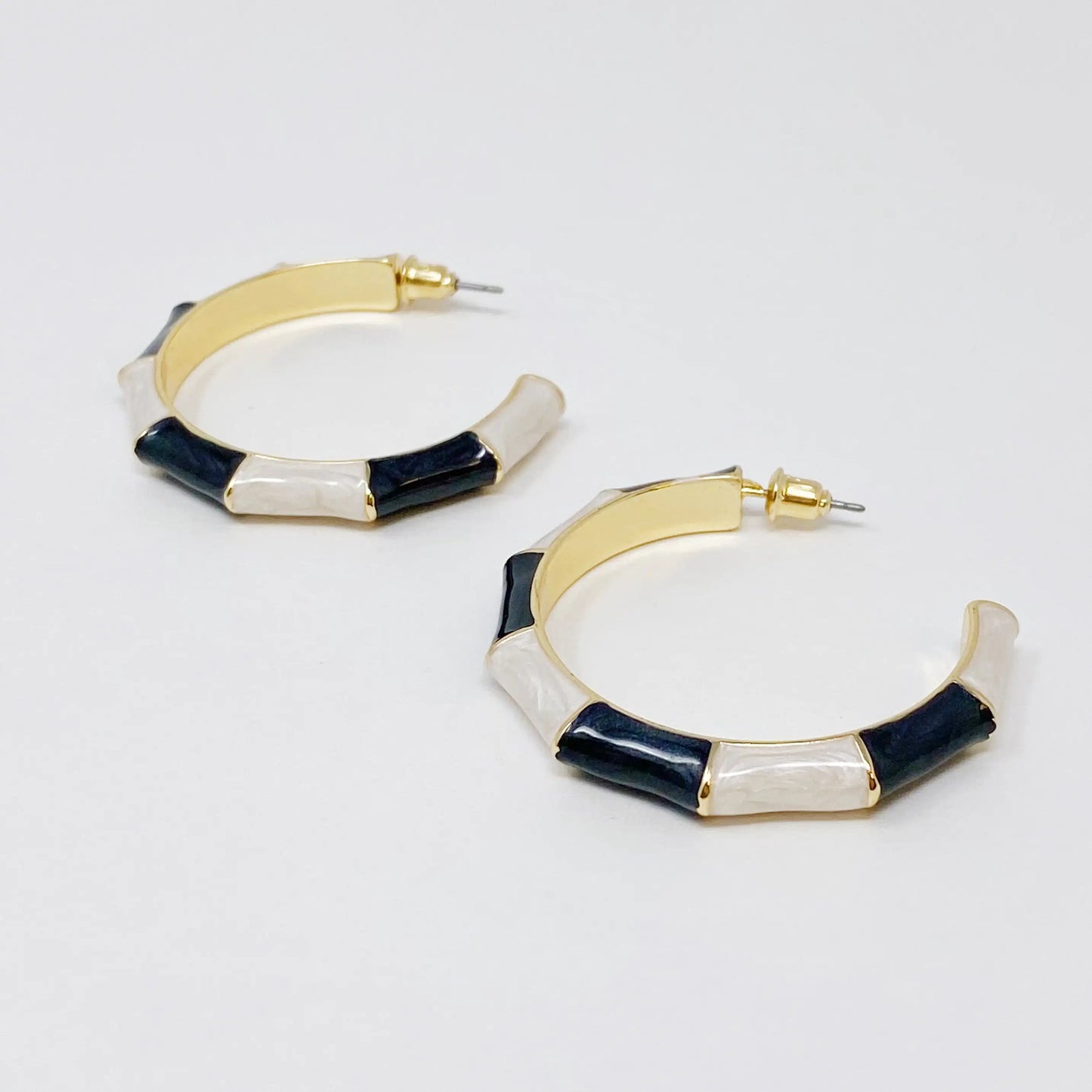 Color Block Bamboo Hoop Earrings WEM Support (www.WEM.support)