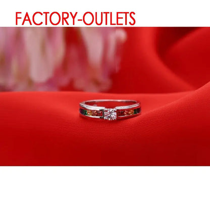 Colorful Cubic Zirconia Women Engagement Ring WEM Support (www.WEM.support)
