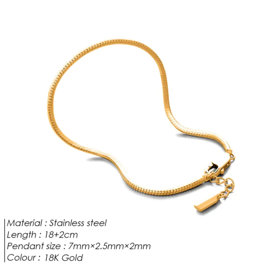 Octagonal Snake Bone Stainless Steel Bracelet HejK.com