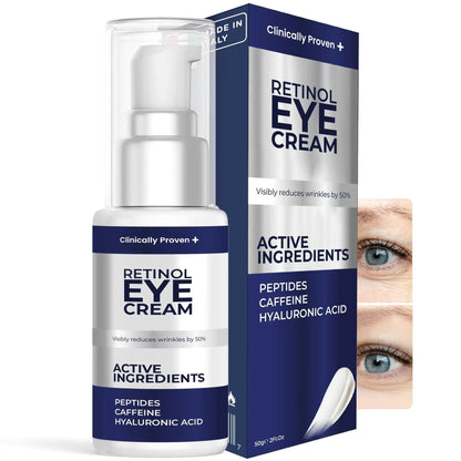 Retinol Eye Cream for Puffiness and Bags Under Eyes Hyaluronic Acid Peptide WEM Support (www.WEM.support)