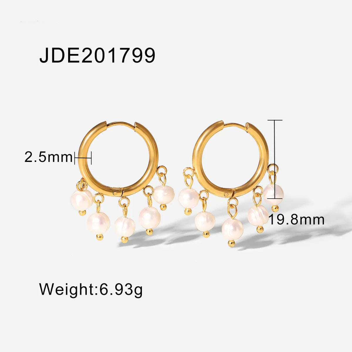 Fashionable Stainless Steel Pearl Earrings HejK.com