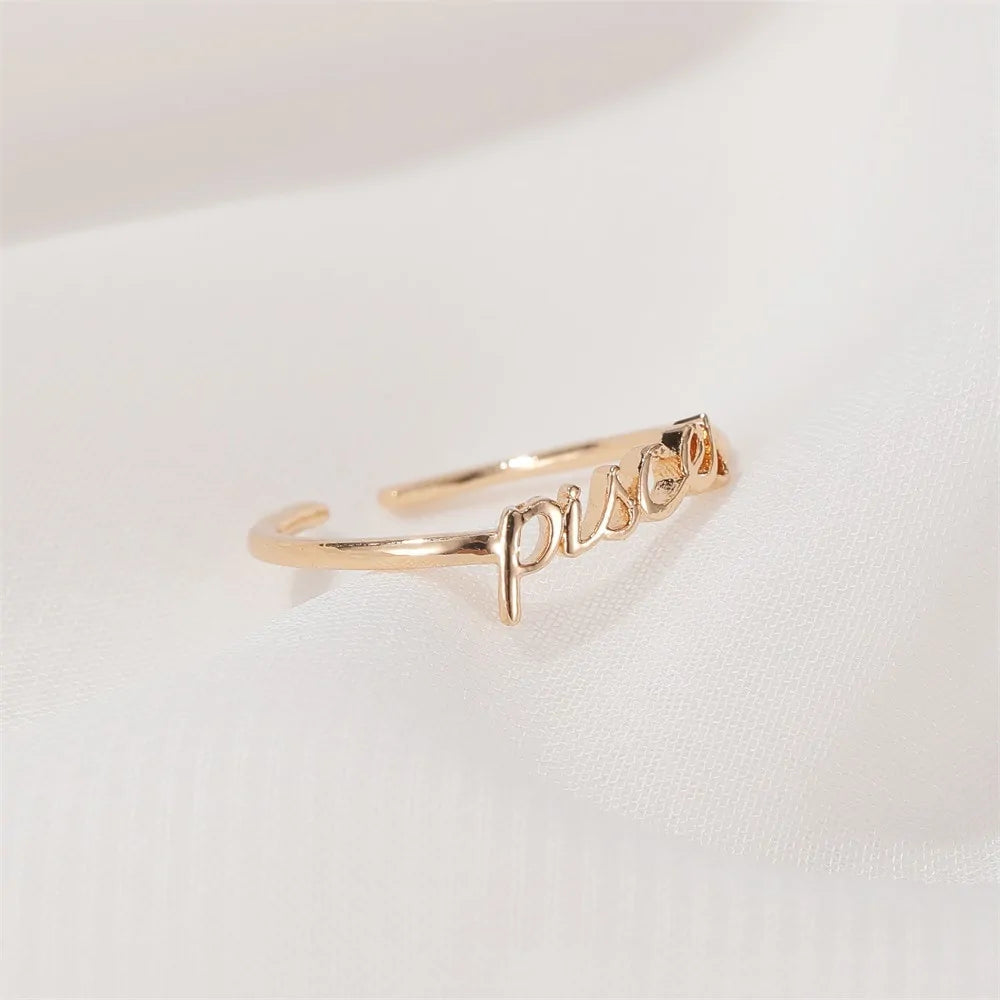 Thin Open Gold Zodiac Rings WEM Support (www.WEM.support)