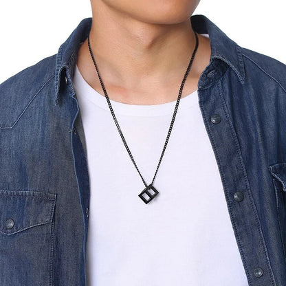 Retro Hollow Cube Pendant Necklace WEM Support (www.WEM.support)