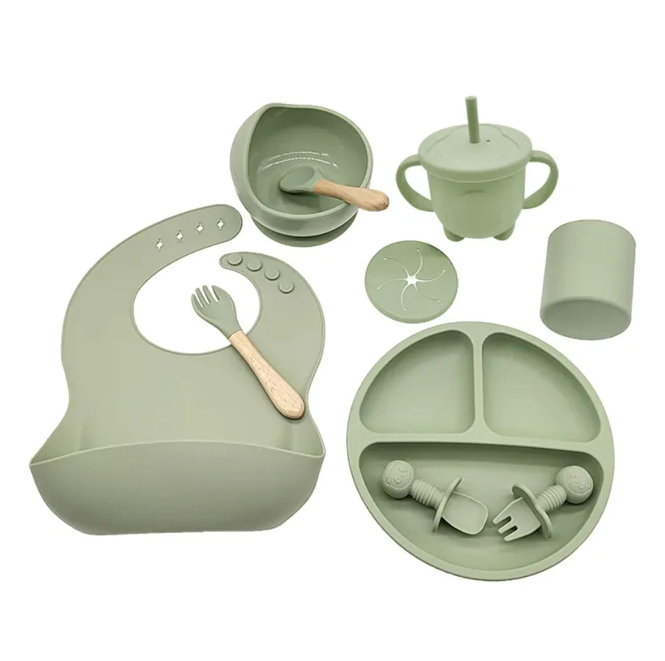 Conjunto de Talheres de Silicone para Alimentação de Bebês
