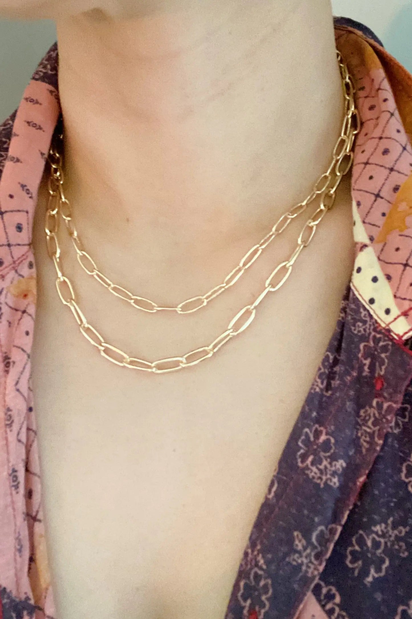Double The Gold Chain Link Necklace WEM Support (www.WEM.support)