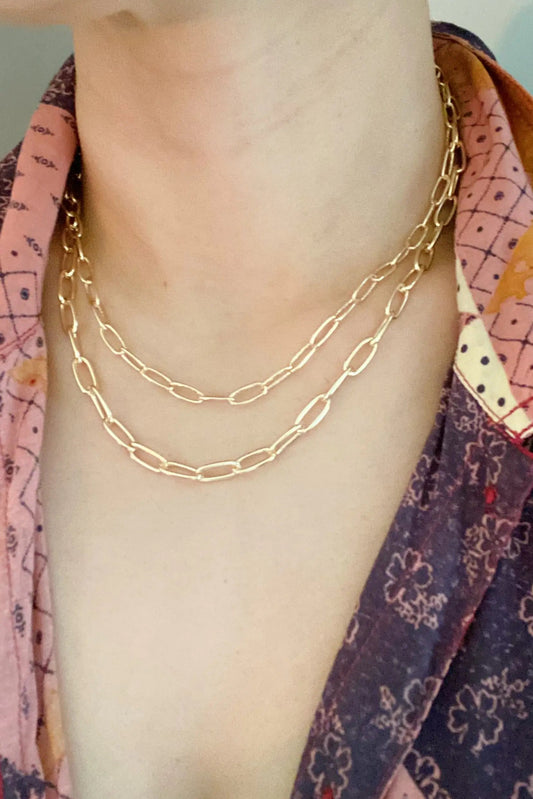 Double The Gold Chain Link Necklace WEM Support (www.WEM.support)