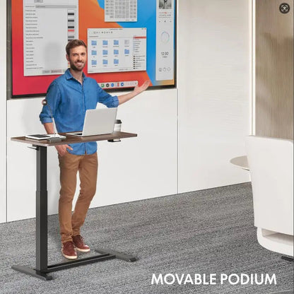Standing Scroll Table With Hidden Wheels Side Table  Height-adjustable Bed Table Laptop Table WEM Support (www.WEM.support)
