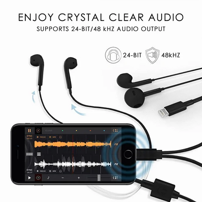 Adaptador Dual de Música e Carregamento WEM Support (www.WEM.support)