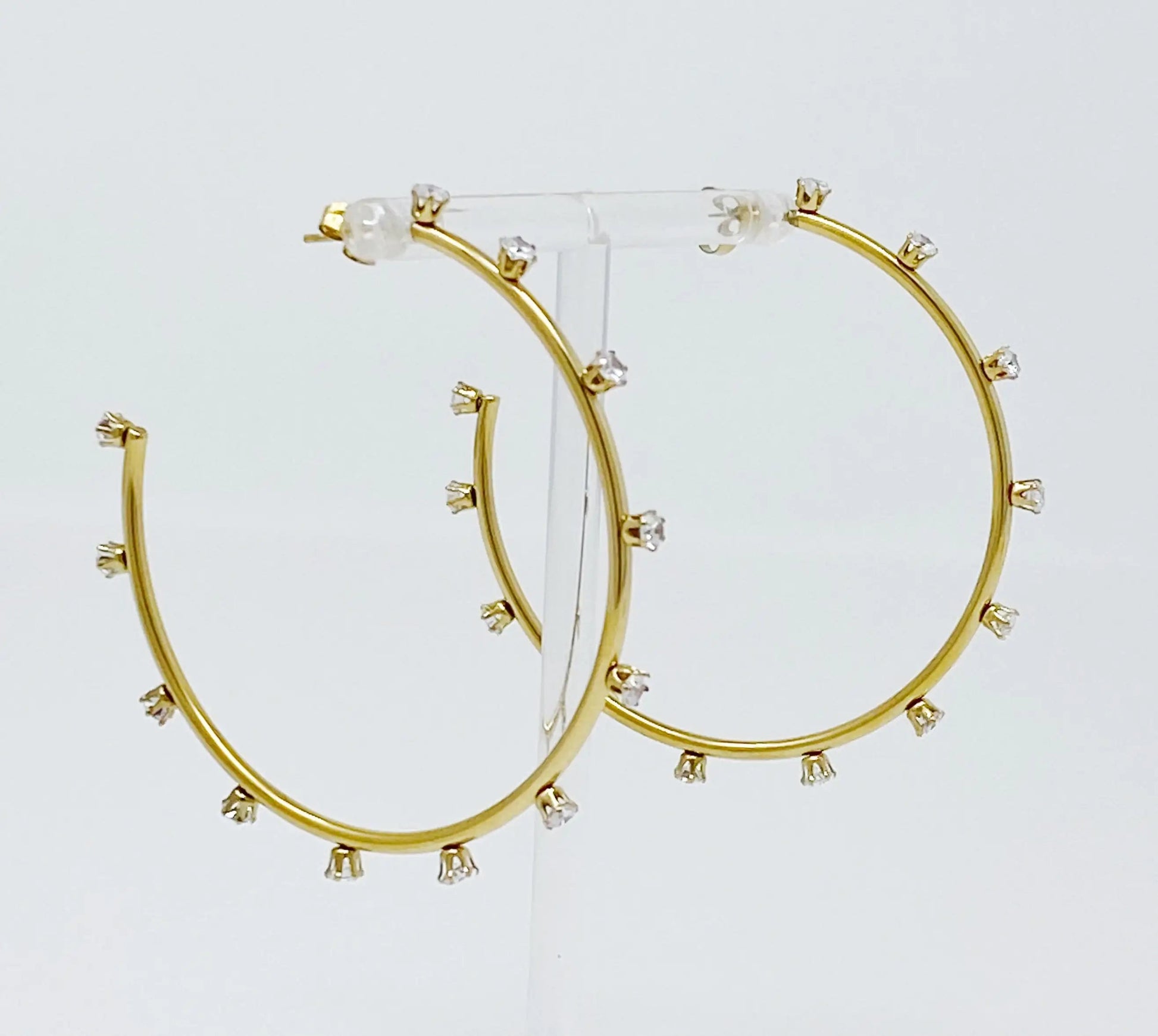 Slim & Jeweled Hoop Earrings WEM Support (www.WEM.support)