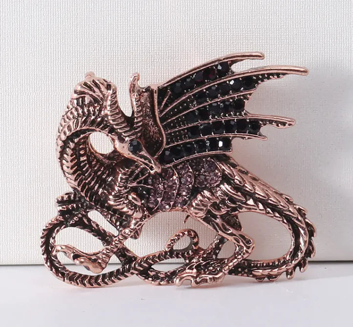 Fire Dragon Style Brooch WEM Support (www.WEM.support)