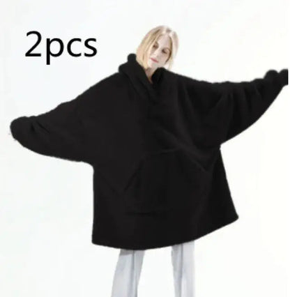 Comfortable Loose Double-Sided Fleece Thicker Wearable Blanket WEM Support (www.WEM.support)