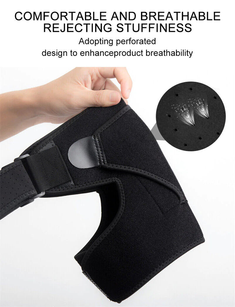 Shoulder Brace Support Compression Sleeve Torn Rotator Cuff AC Joint Pain Relief WEM Support (www.WEM.support)
