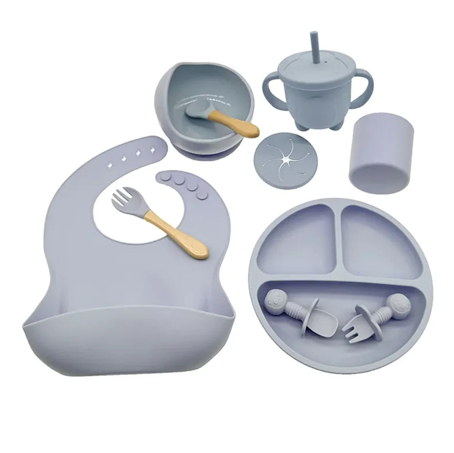 Conjunto de Talheres de Silicone para Alimentação de Bebês