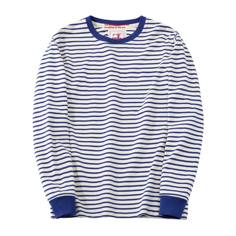 Classic Retro Striped Round Neck Long Sleeves HejK.com